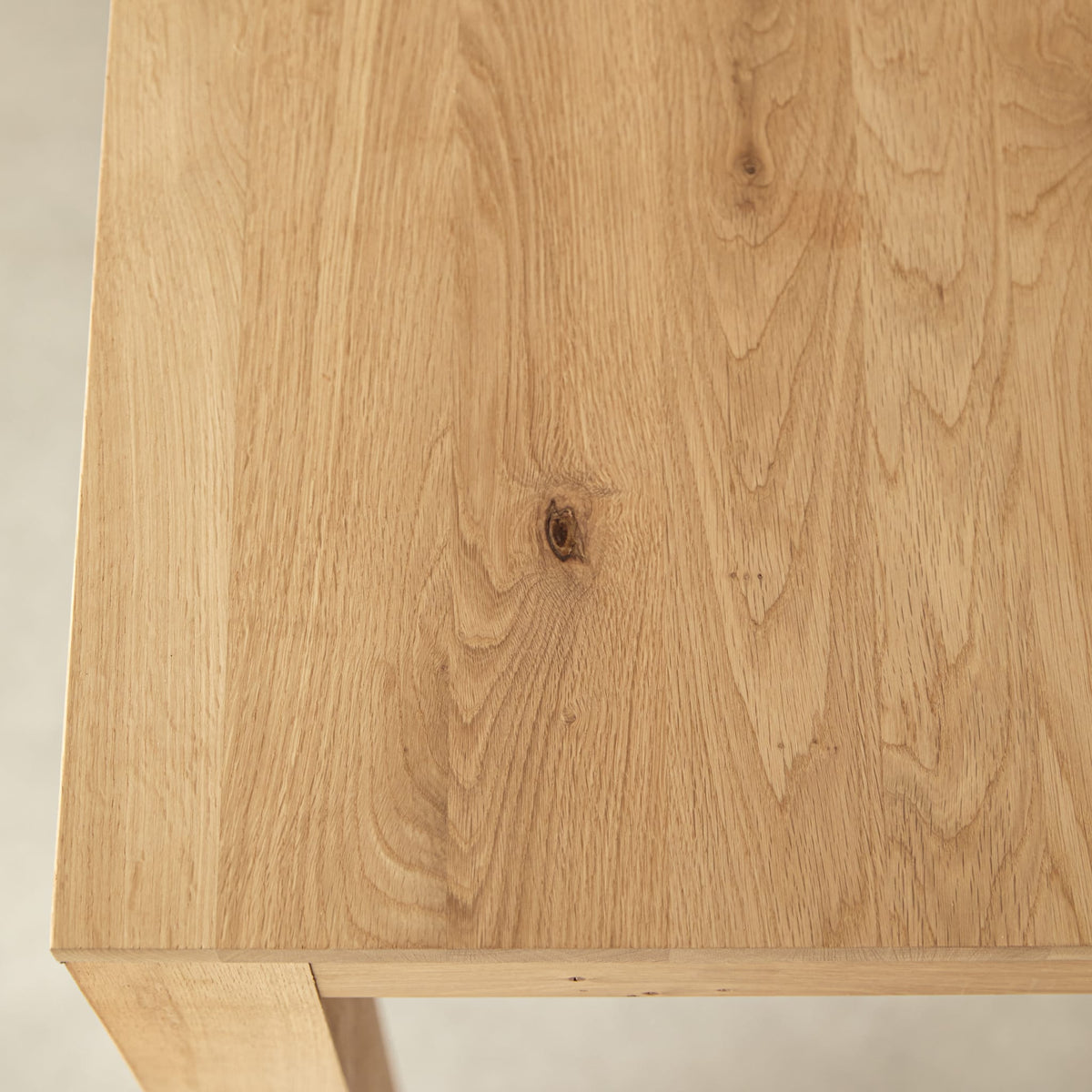 Tikamoon Eden extendable dining table in solid oak, rear view