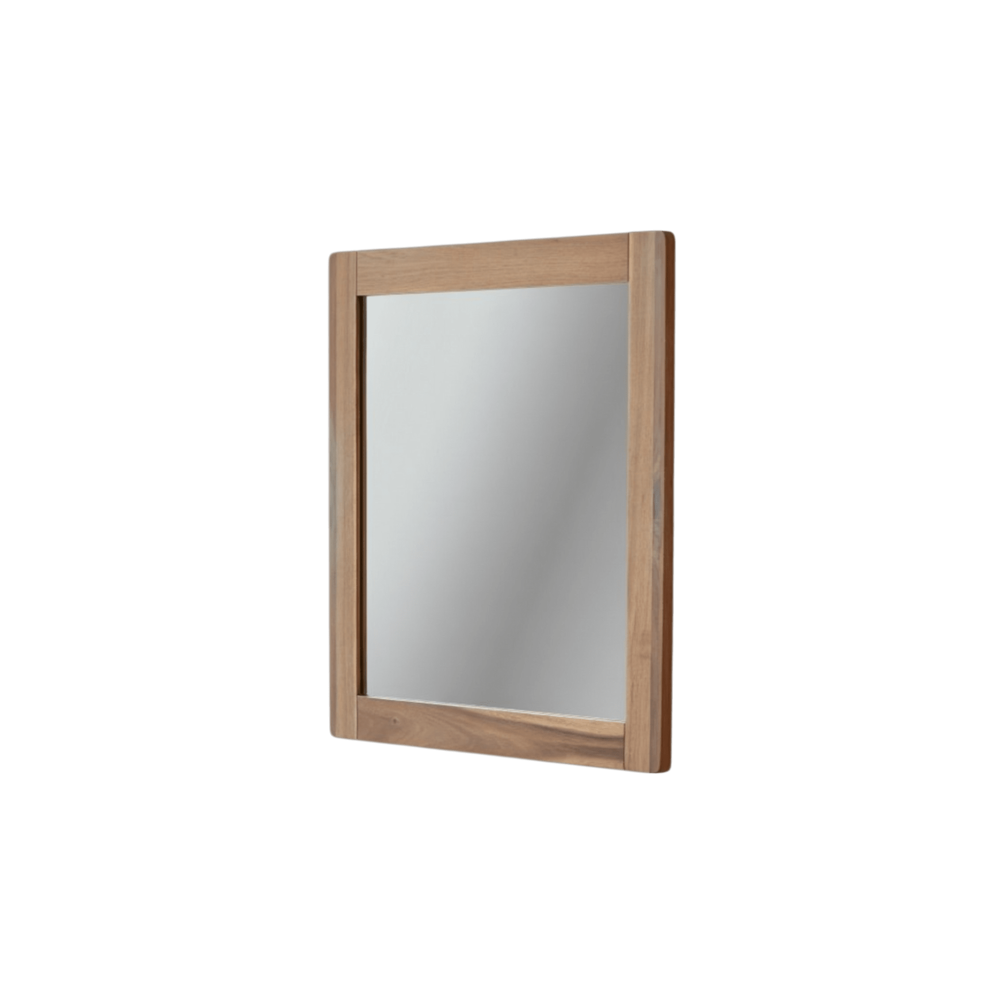 Close-up of acacia wood grain on the frame of the Tikamoon Lila mirror