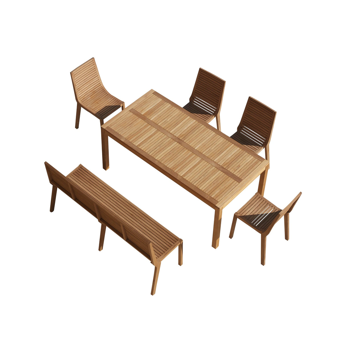 Tikamoon Téo teak outdoor dining set styled on a patio