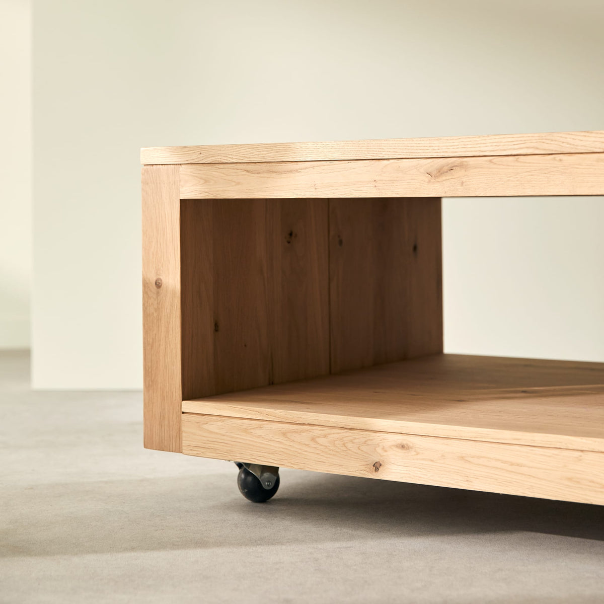 Tikamoon Anoa rectangular coffee table in solid oak, front view