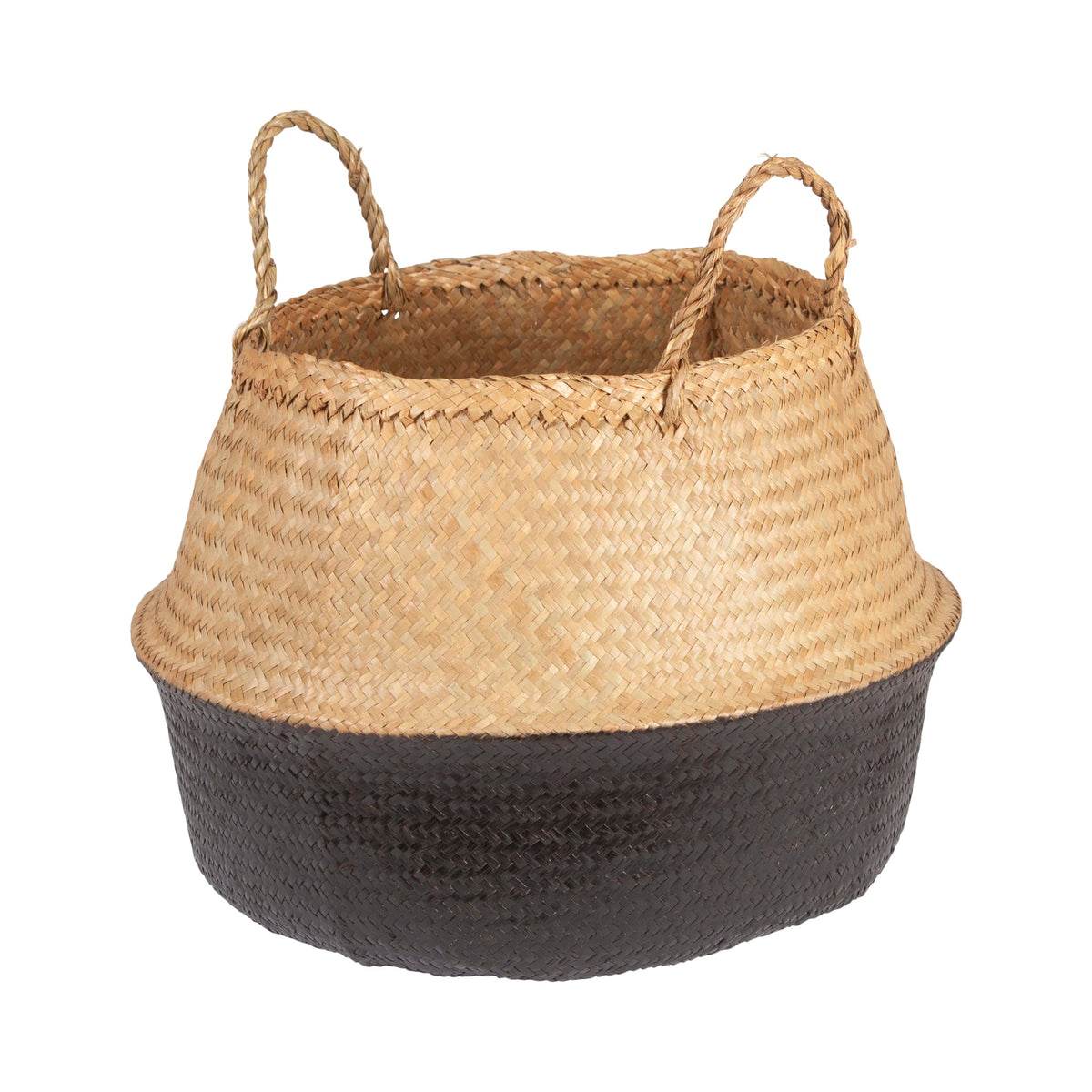 Close-up of woven seagrass texture on the Tikamoon Hazel storage basket