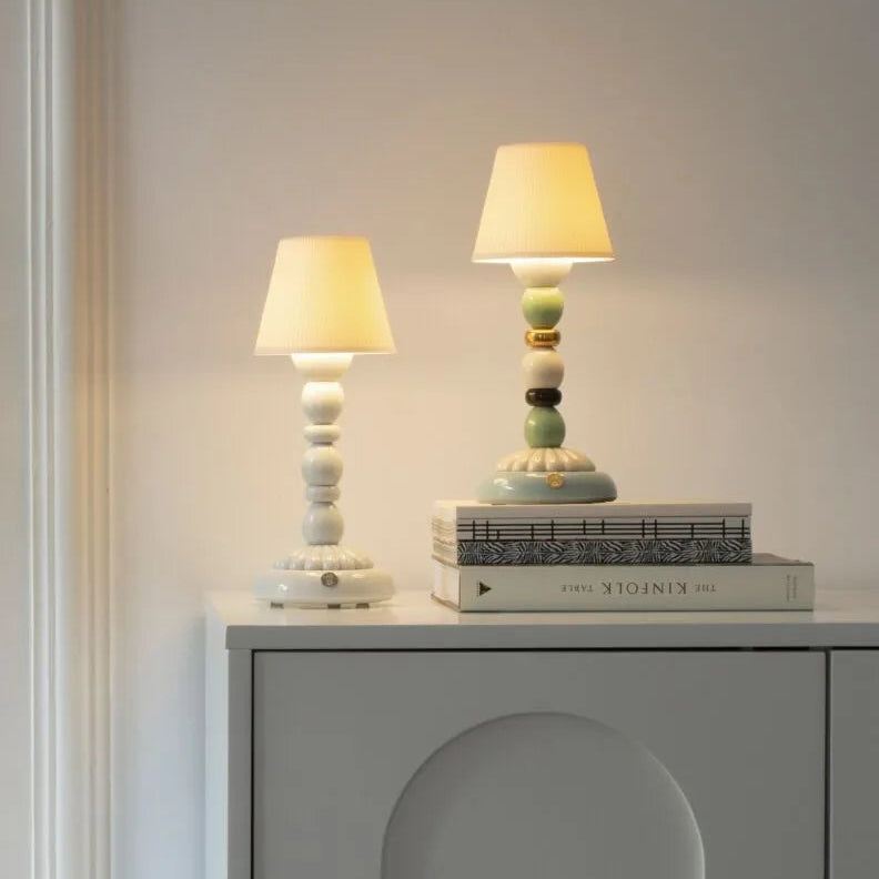 Lladró Sunflower Firefly Table Lamp in blue handcrafted porcelain, from the Firefly collection, handcrafted in Valencia.