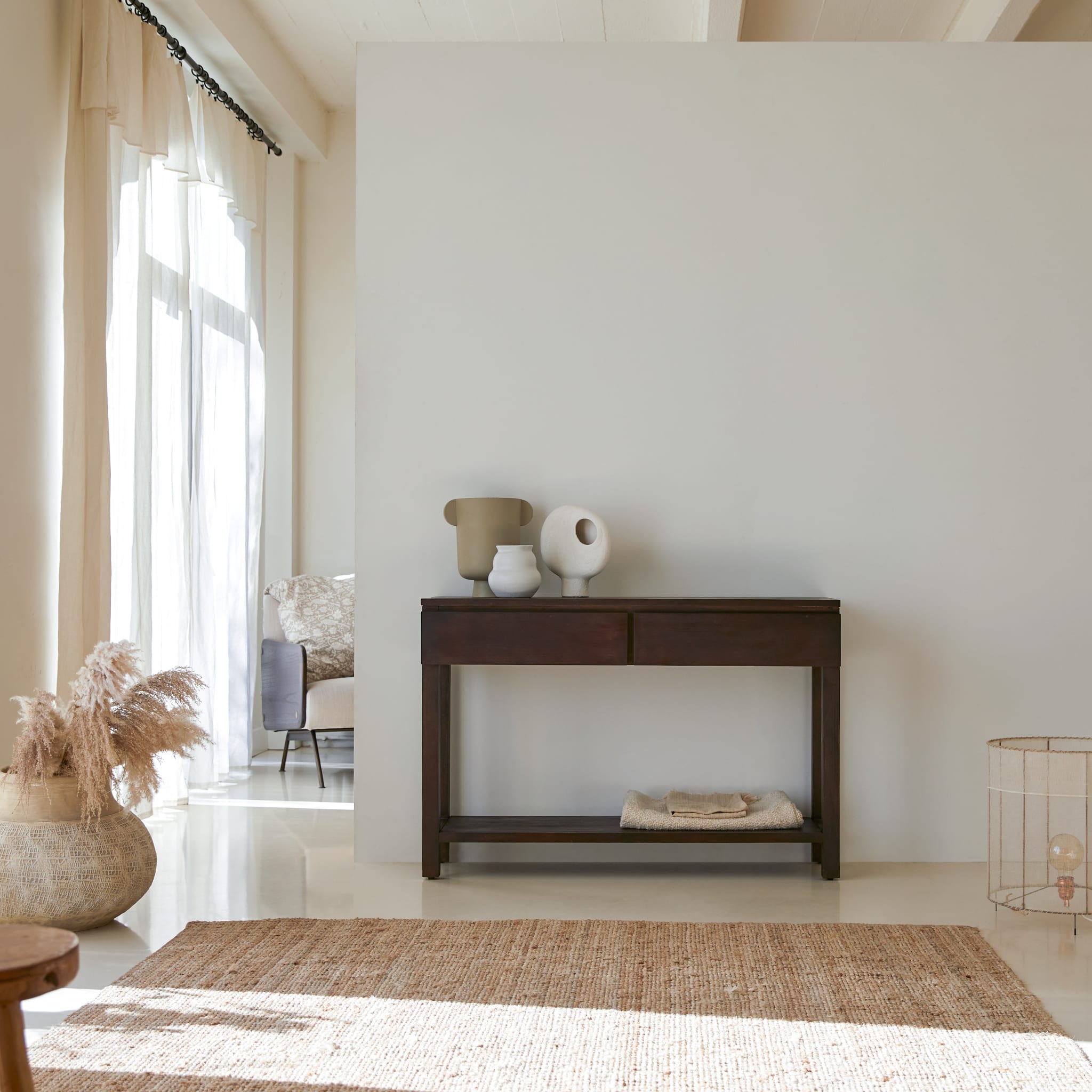 Tikamoon Eva console table in solid mahogany