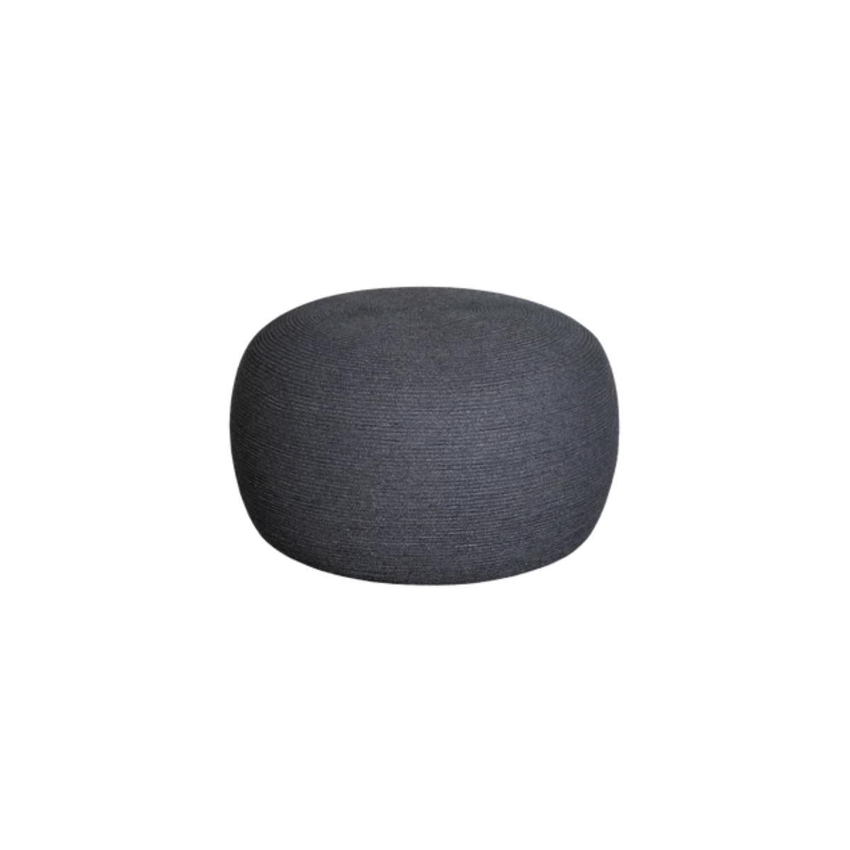 Cane-line Circle Footstool Large in Dark Gray, rattan