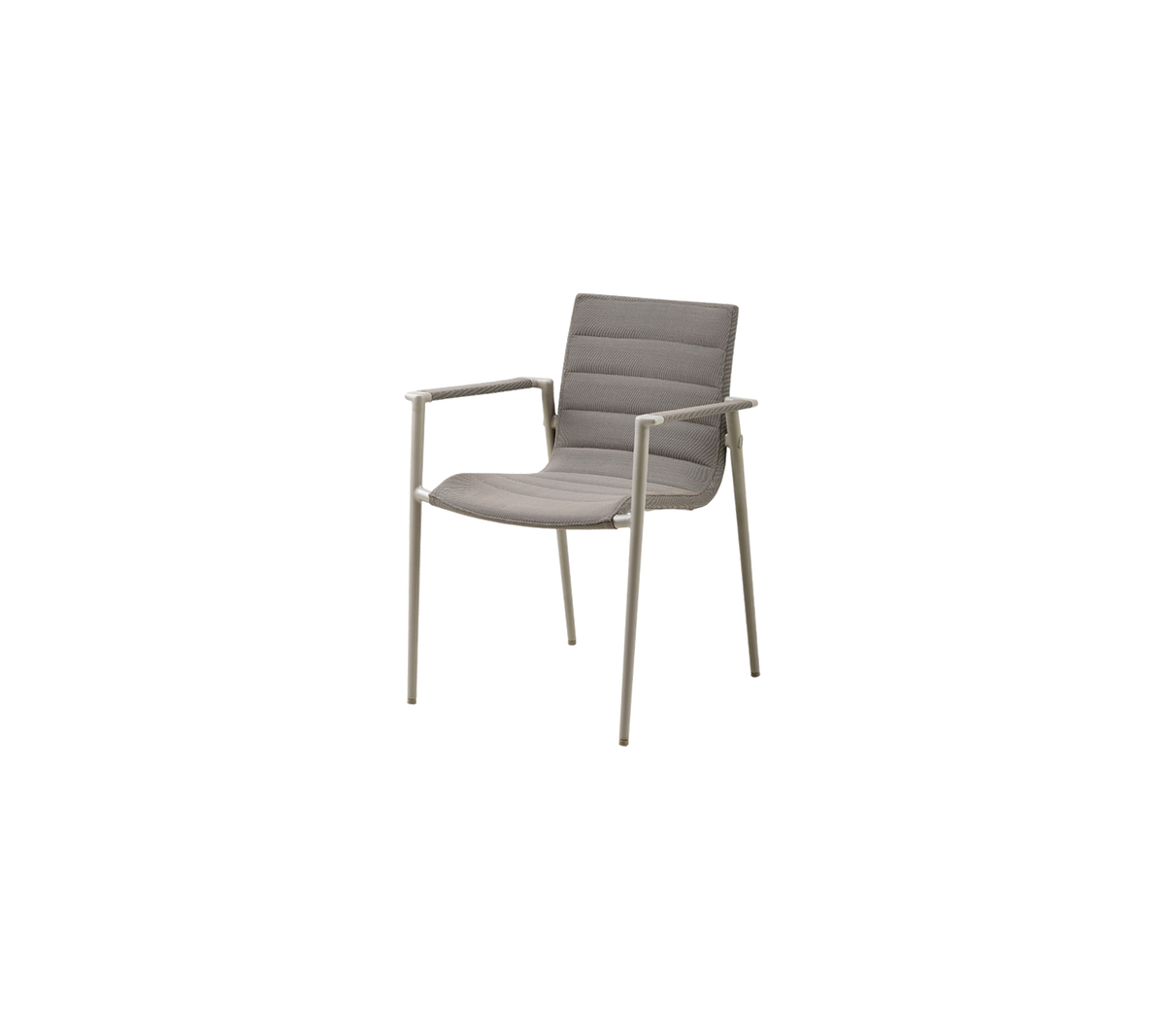 Cane-line Core Armchair in Taupe AirTouch fabric on a powder-coated aluminum frame
