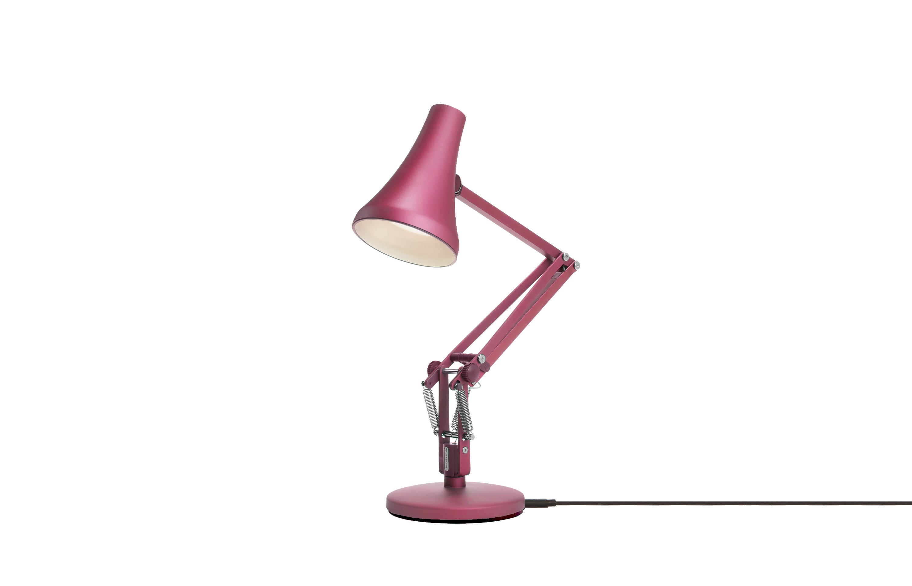 Compact 90 Mini Mini Anglepoise lamp in berry red by Comosum, adjustable desk light
