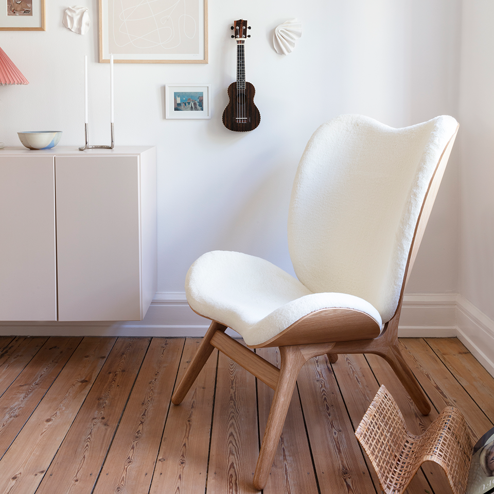 UMAGE A Conversation Piece Lounge Chair, Tall, Oak