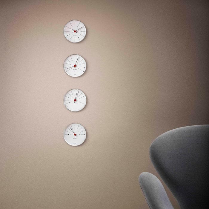 Arne Jacobsen Bankers Wall Clock White/Black/Red