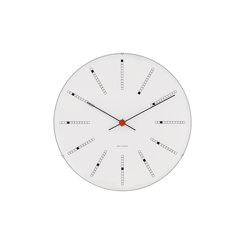 Arne Jacobsen Bankers Wall Clock White/Black/Red