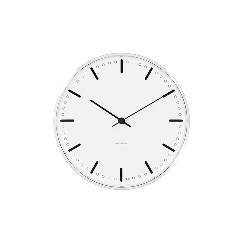 Arne Jacobsen City Hall Wall Clock White/Black