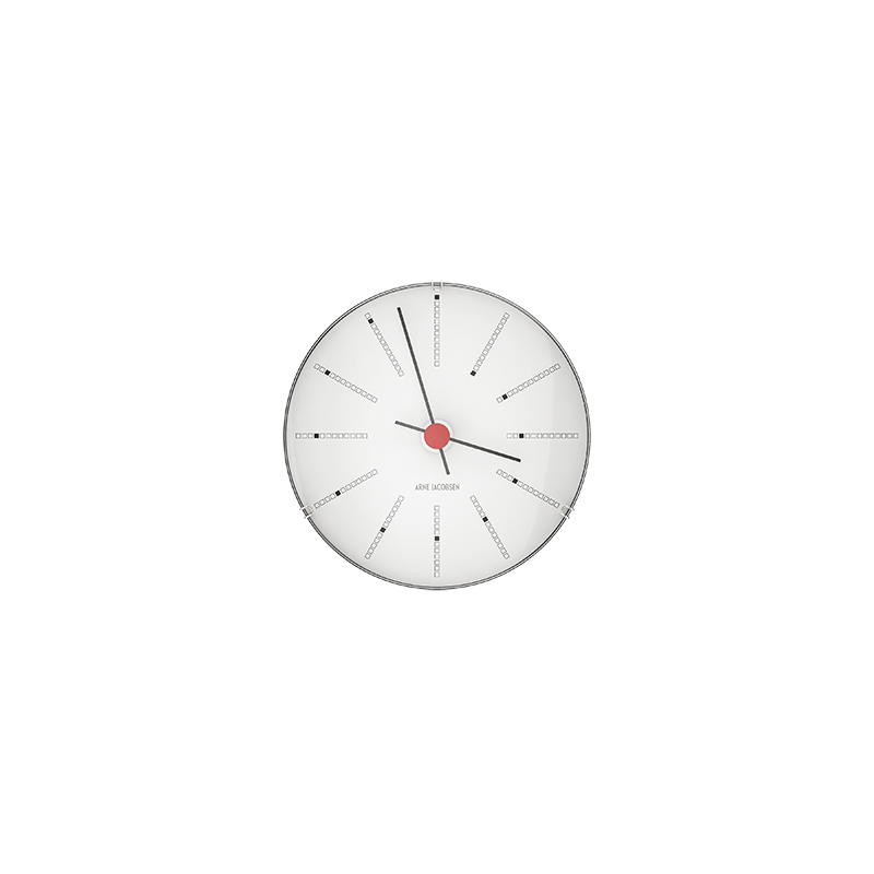Arne Jacobsen Bankers Wall Clock White/Black/Red