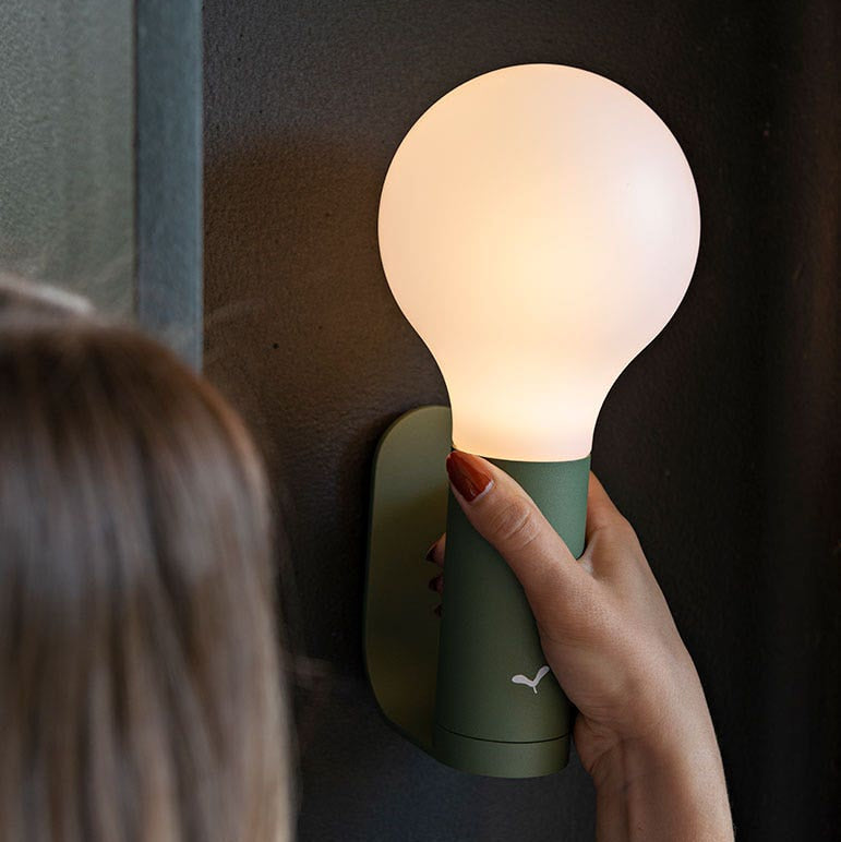 Fermob Aplô Wall Light Bracket in Cactus styled in a Mediterranean setting