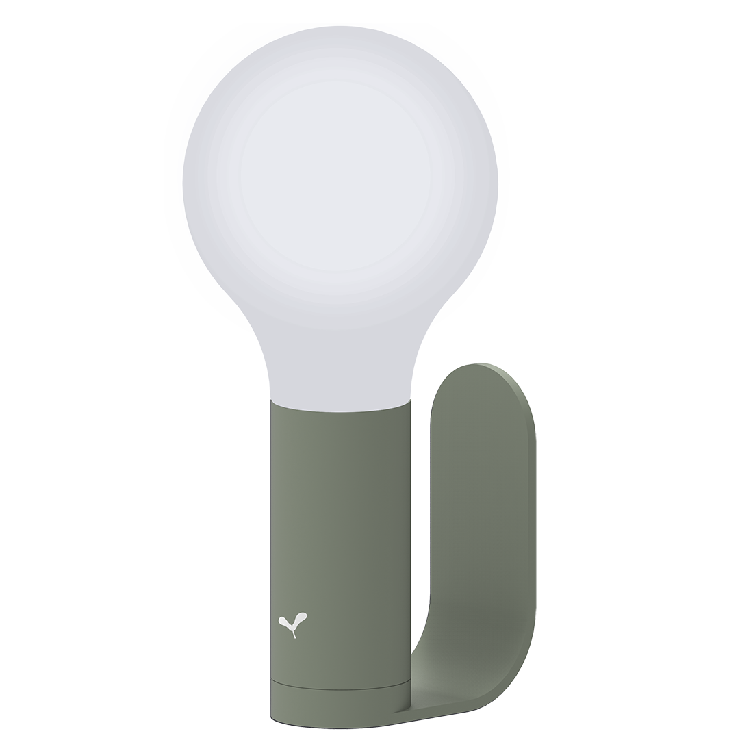 Fermob Aplô Lamp H.9 in. + Wall Light Bracket in Cactus powder-coated steel, outdoor lighting from France