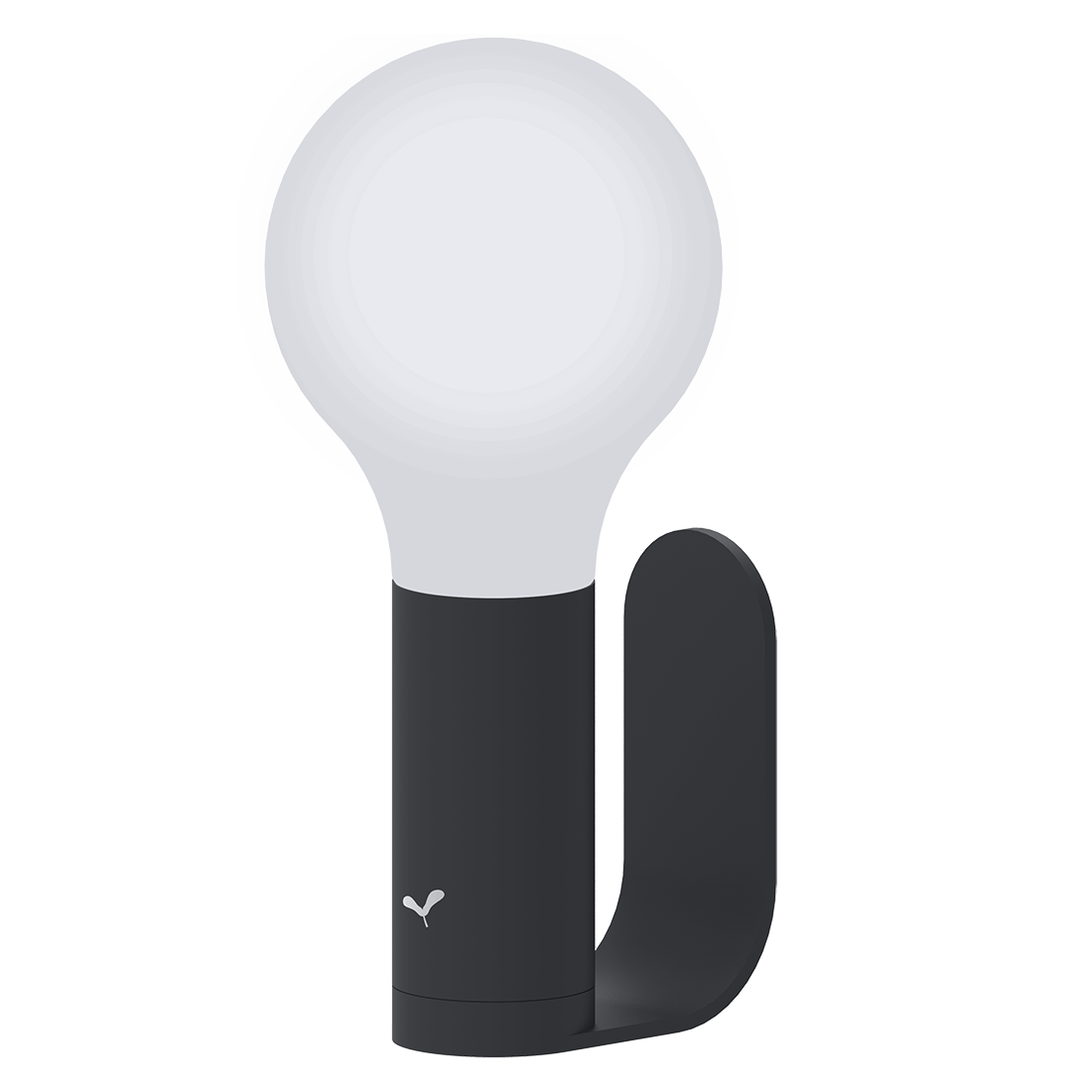 Fermob Aplô Lamp H.9 in. + Wall Light Bracket in Anthracite powder-coated steel, outdoor lighting from France
