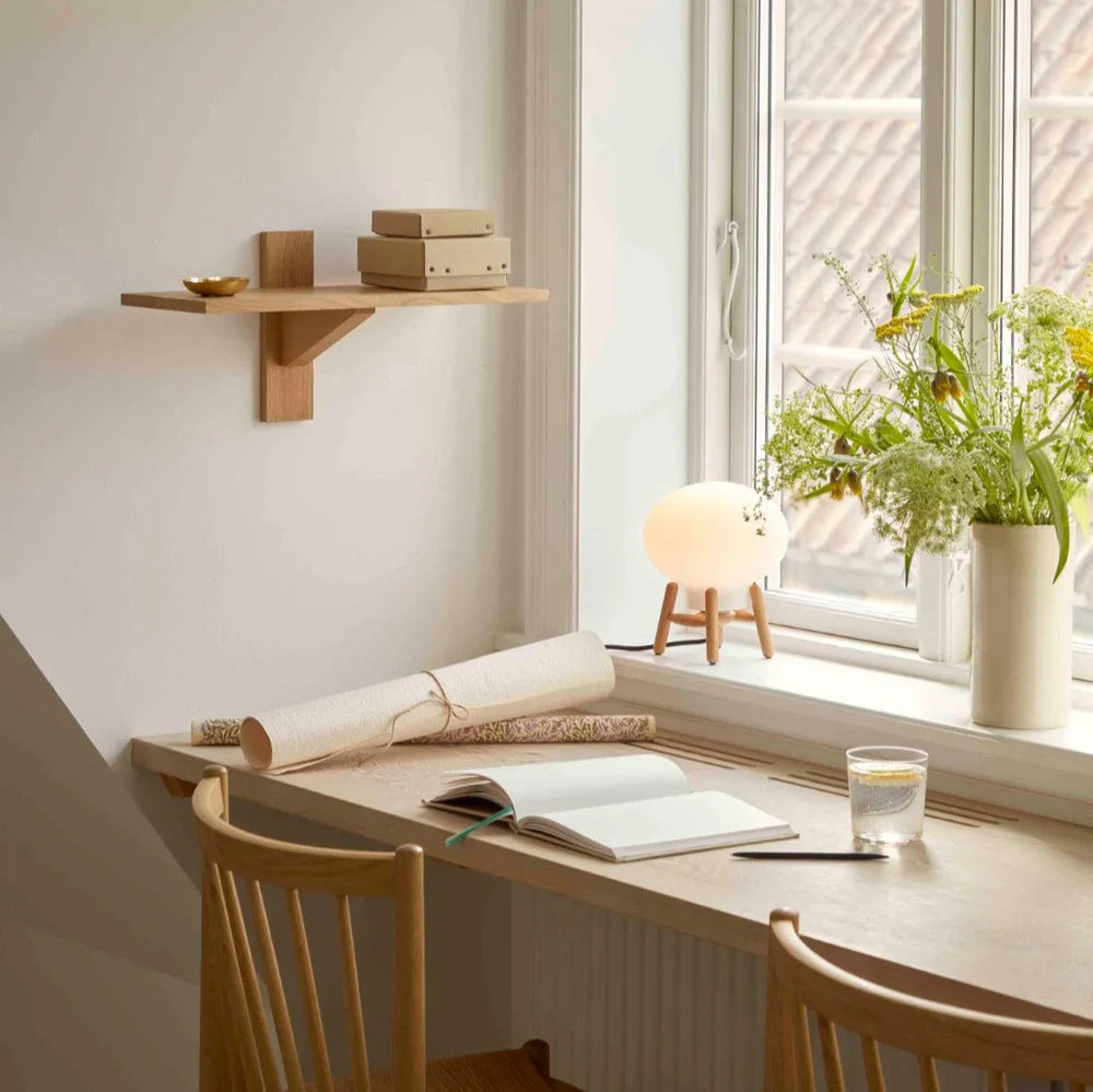 FDB Møbler Shelves in solid oak, designed by Laura Bilde