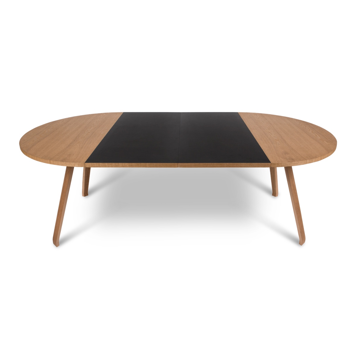 Bent Hansen Primum Table in oak veneer with matt-lacquered oak legs, extended with two linoleum leaves