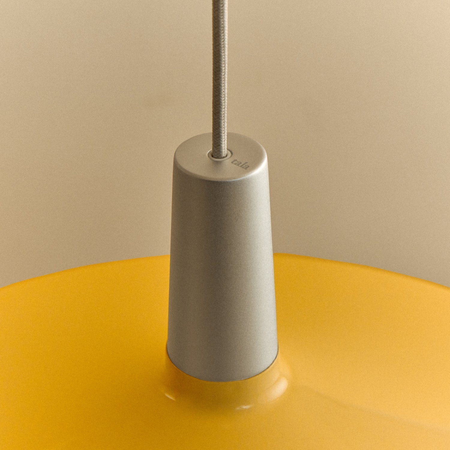 Tala Bower Pendant Light, Large, in Yellow — close-up of shade