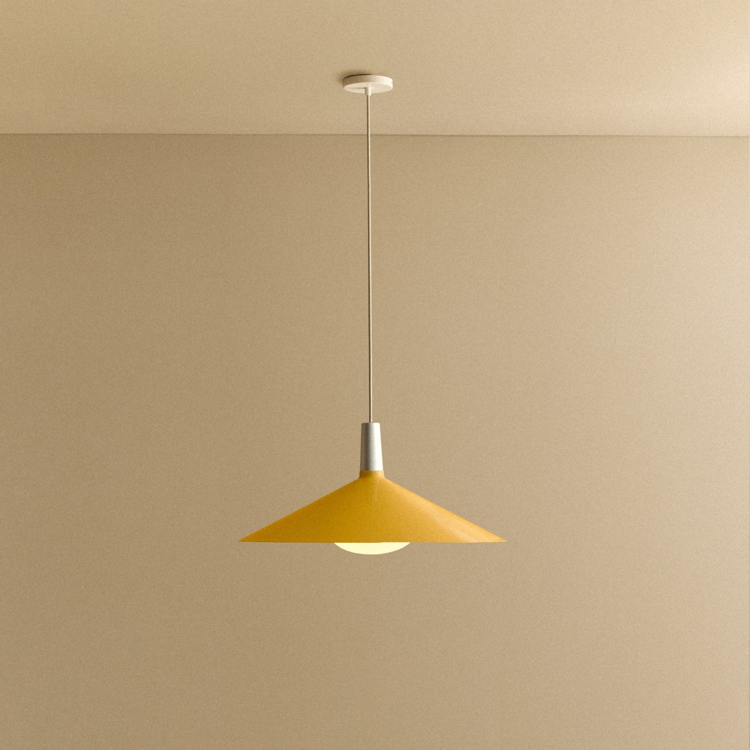 Tala Bower Pendant Light, Large, in Yellow + Oval II — front view