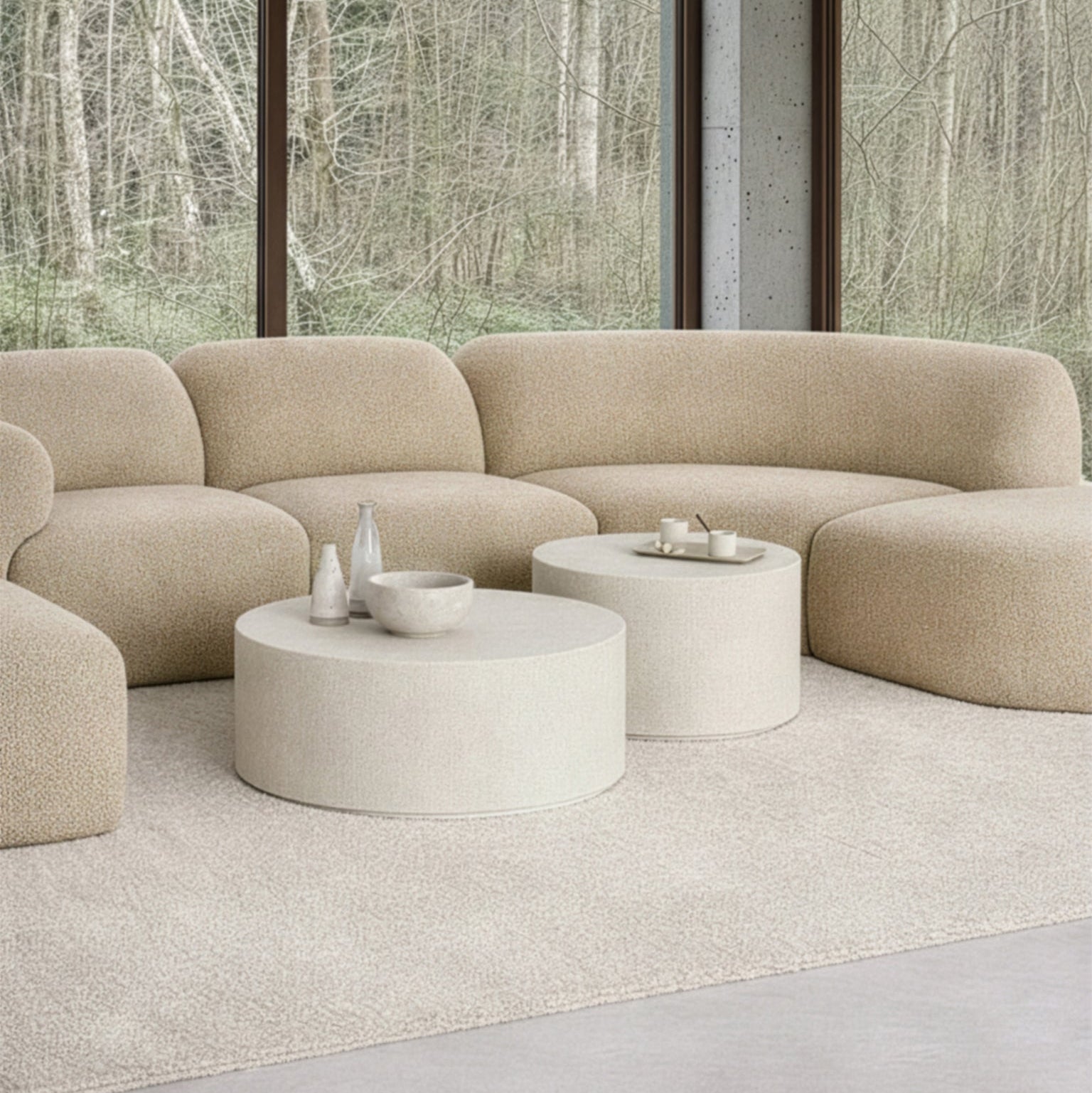 Ethnicraft Bulky Footstool with FSC-certified solid wood frame, Belgian design