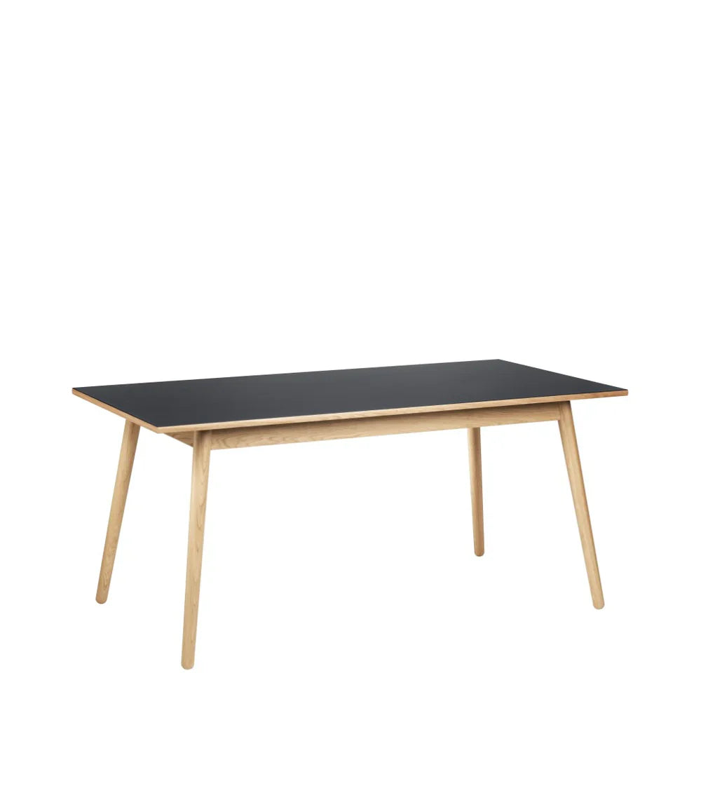 FDB Møbler Dining table in solid oak (dark grey), designed by Poul M. Volther