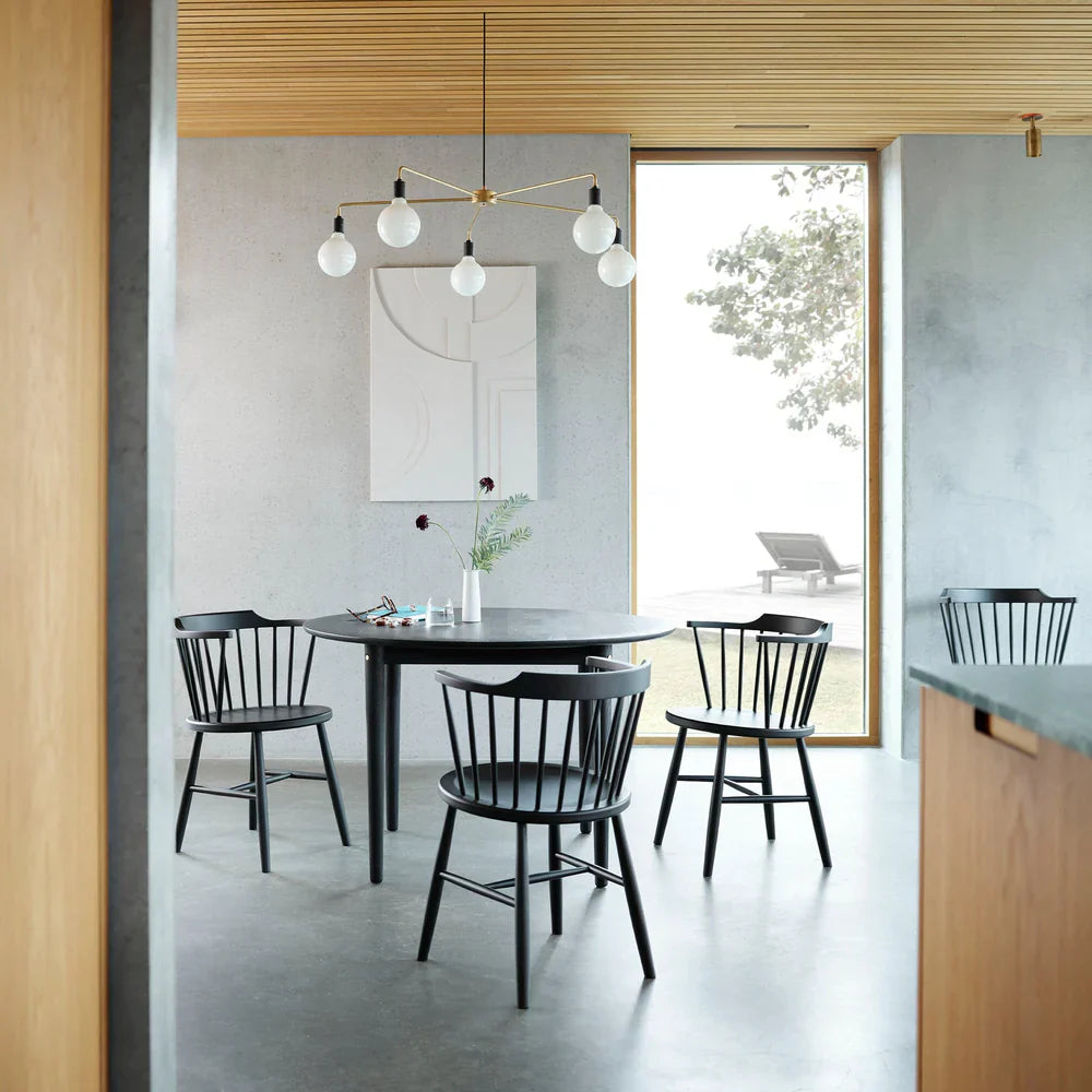 FDB Møbler Bjørk Dining table in black-stained solid oak
