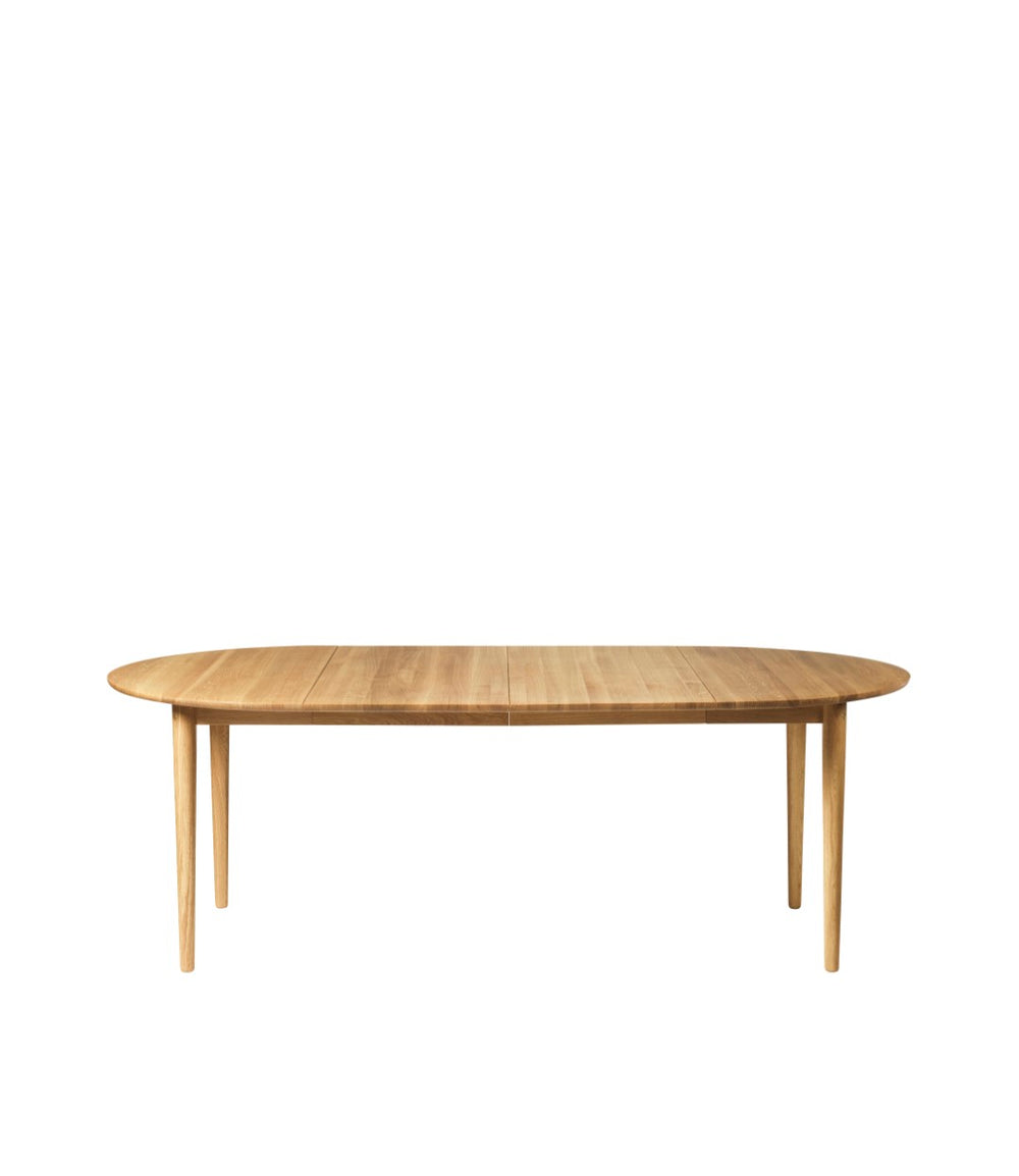 FDB Møbler C62E2TIL Bjørk Dining Table With 2 Extension Leaves in oiled solid oak (oak, nature, oiled)