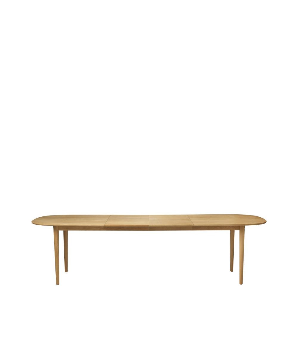 FDB Møbler C63E2TIL Bjørk Dining table With 2 Extension Leaf in solid oak (grey)