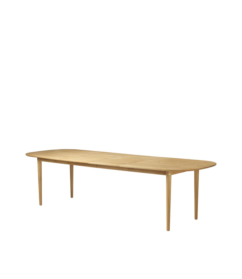 FDB Møbler C63E2TIL Bjørk Dining table With 2 Extension Leaf in solid oak (grey)
