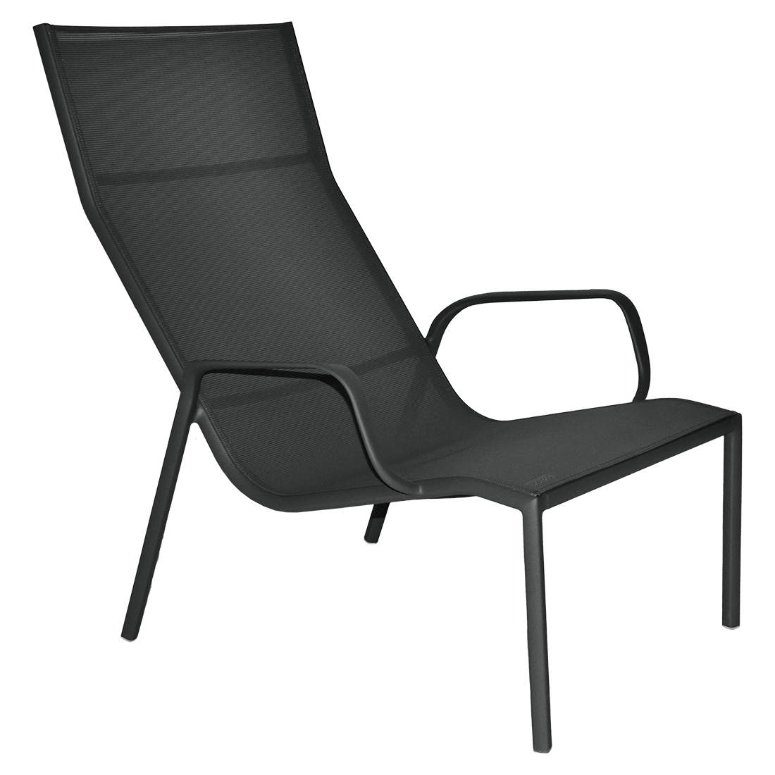 Fermob Cadiz Lounge Armchair in Anthracite powder-coated steel, outdoor lounge from France