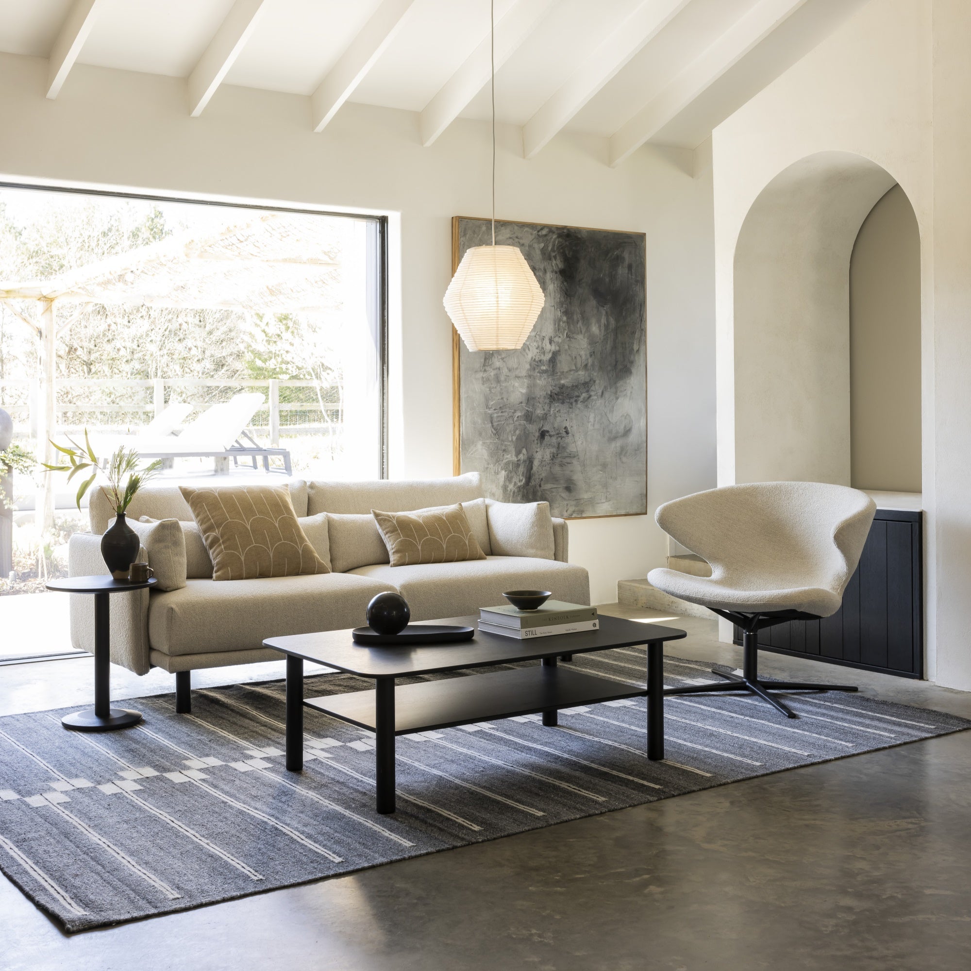 Port Rectangular Coffee Table styled in living room