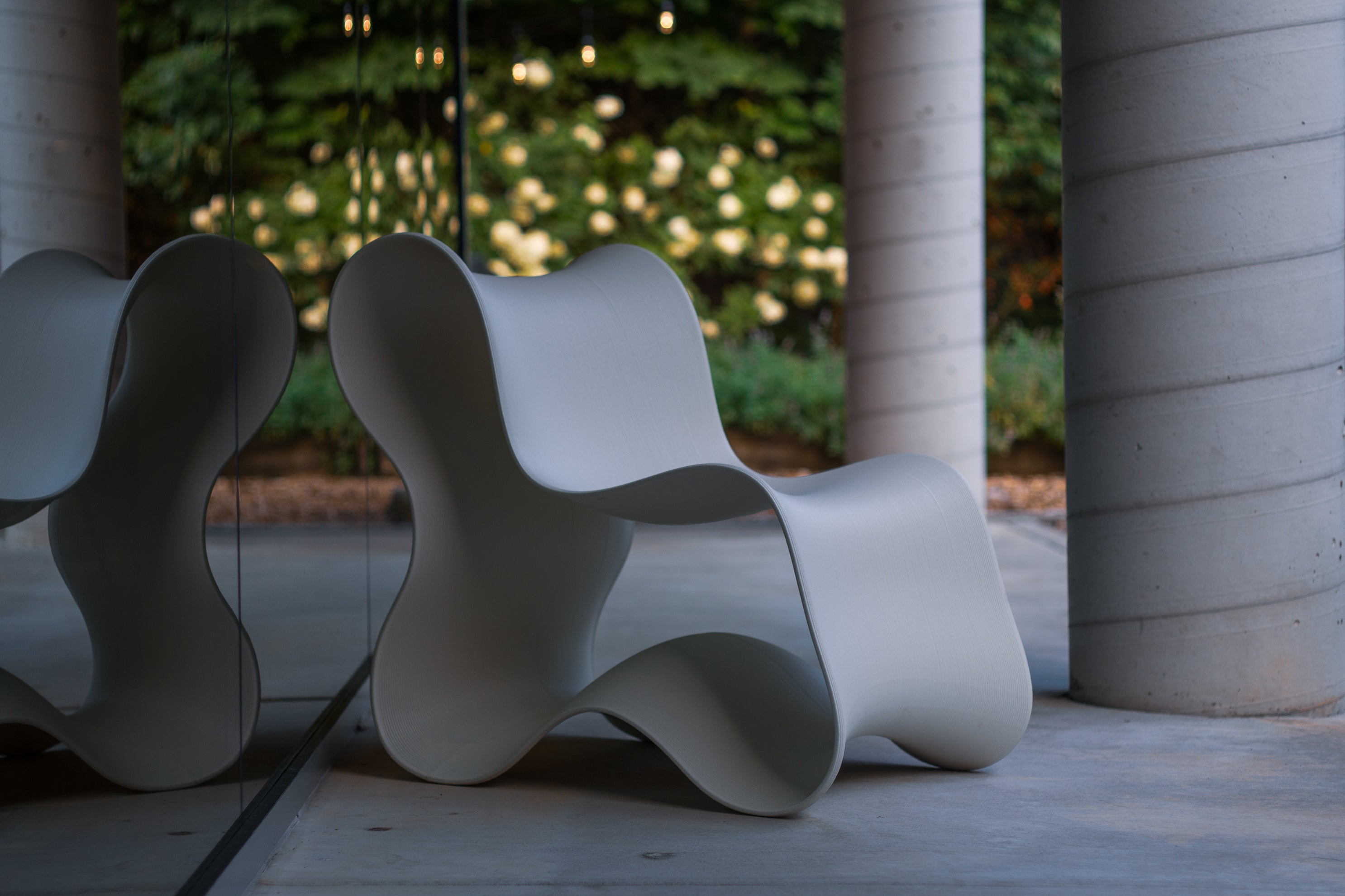 Cloud Lounge Chair in modern outdoor setup by Decibel, eco friendly furniture for patios from Comosum
