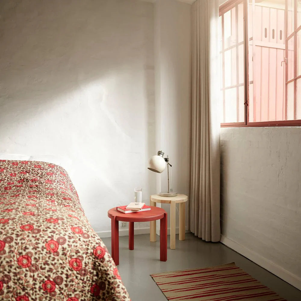FDB Møbler Ragnesminde Coffee table in solid pine (carmine red), designed by Katrine Sander