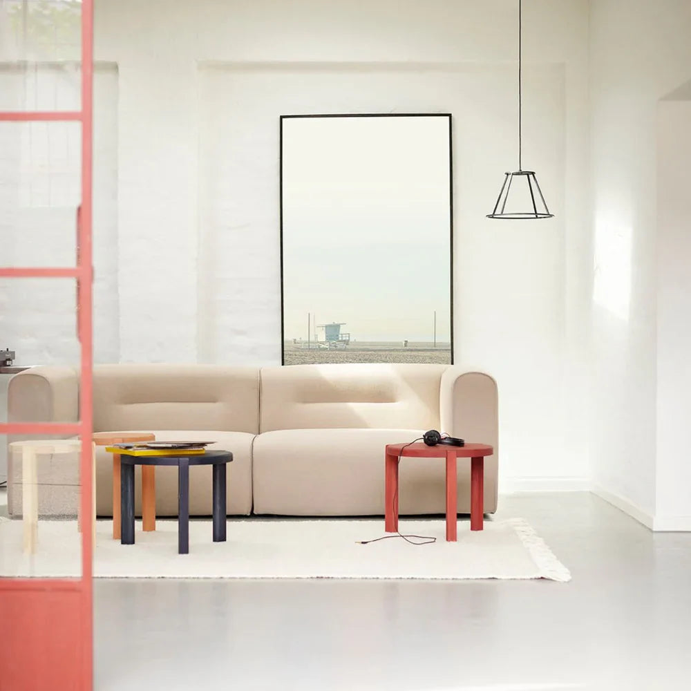 FDB Møbler Ragnesminde Coffee table in solid pine (carmine red), designed by Katrine Sander