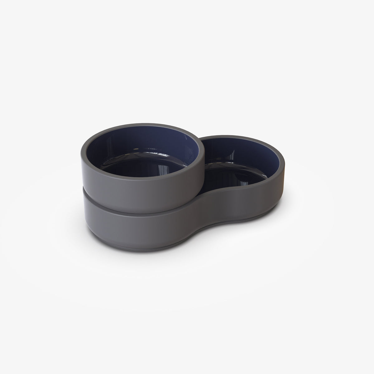 Case Dip Bowl in Blue, Small nested in Large, solid-colored porcelain
