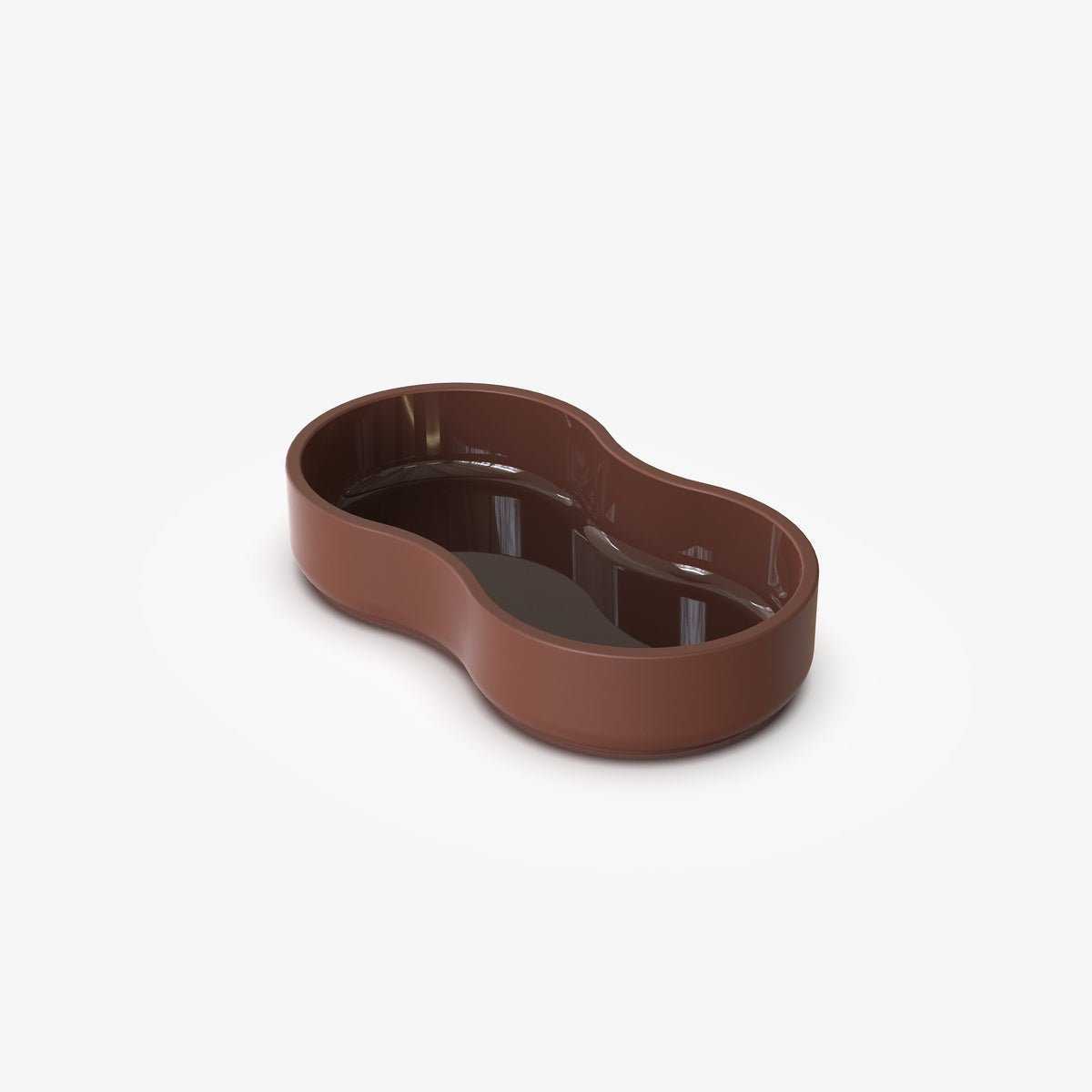Case Dip Bowl Large in Brown, solid-colored porcelain