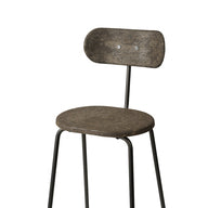 Mater Earth Stool with Backrest in solid wood, designed by Space Copenhagen