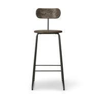 Mater Earth Stool with Backrest in solid wood, designed by Space Copenhagen