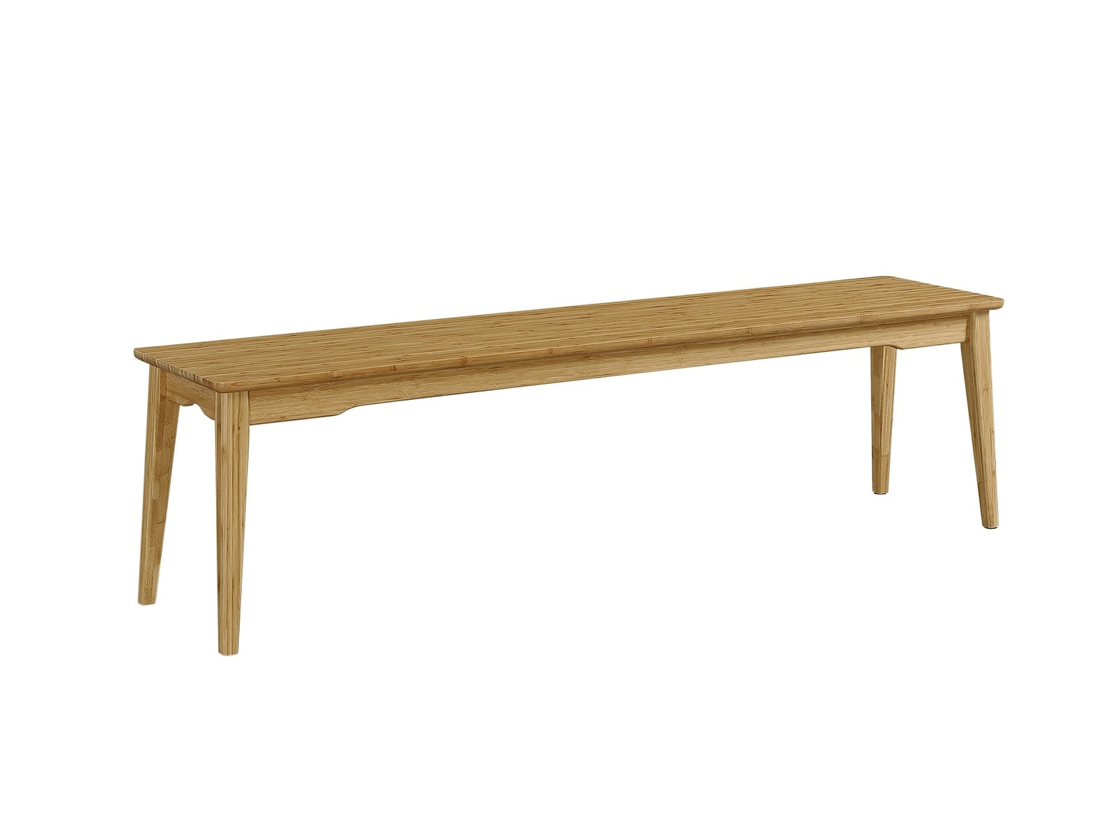 Natural bamboo dining bench by Greenington, sustainable minimalist furniture from Comosum