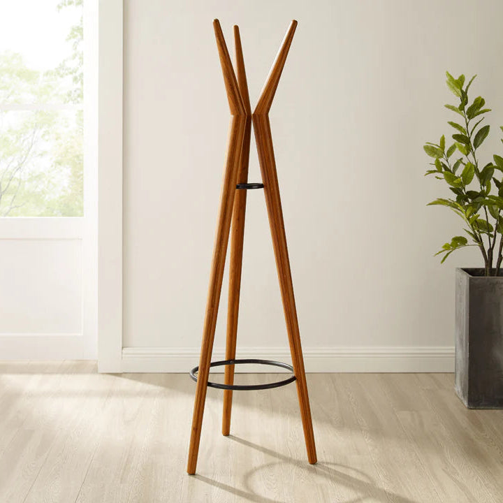 Greenington Spire Coat Tree in Amber, moso bamboo