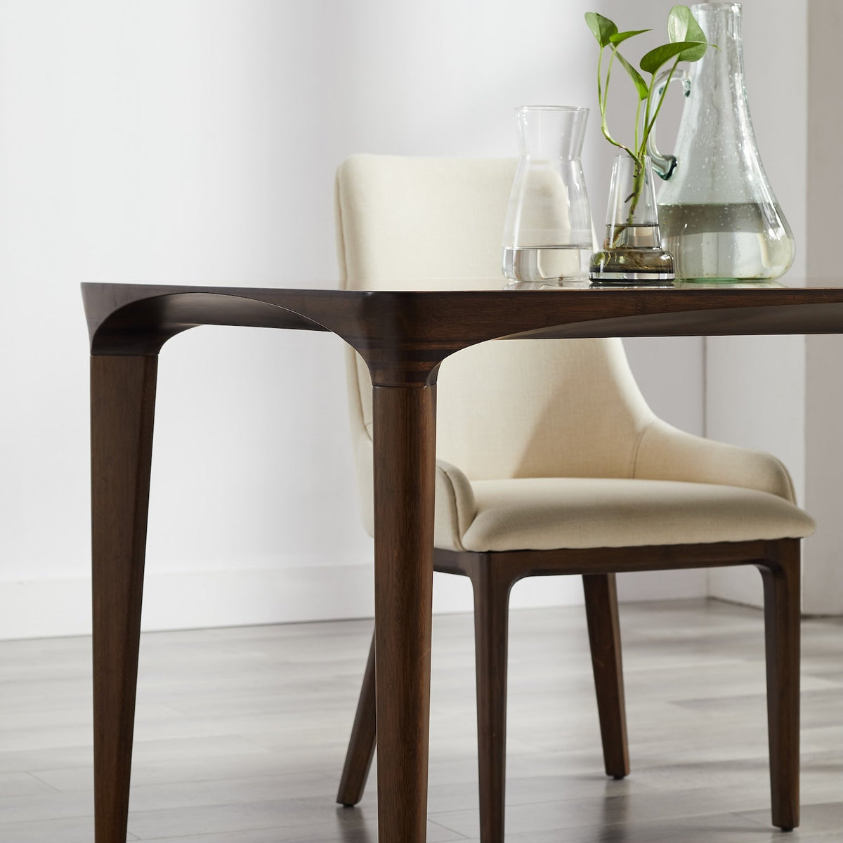 Greenington Marseilles Dining Table in Black Walnut, moso bamboo
