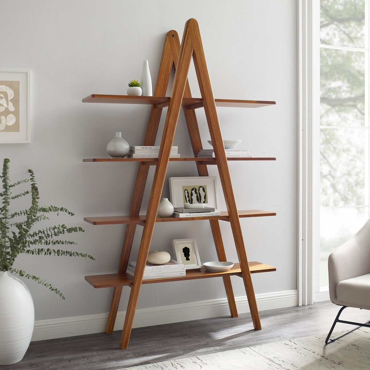 Greenington Studio Plus Bookshelf in Amber, moso bamboo