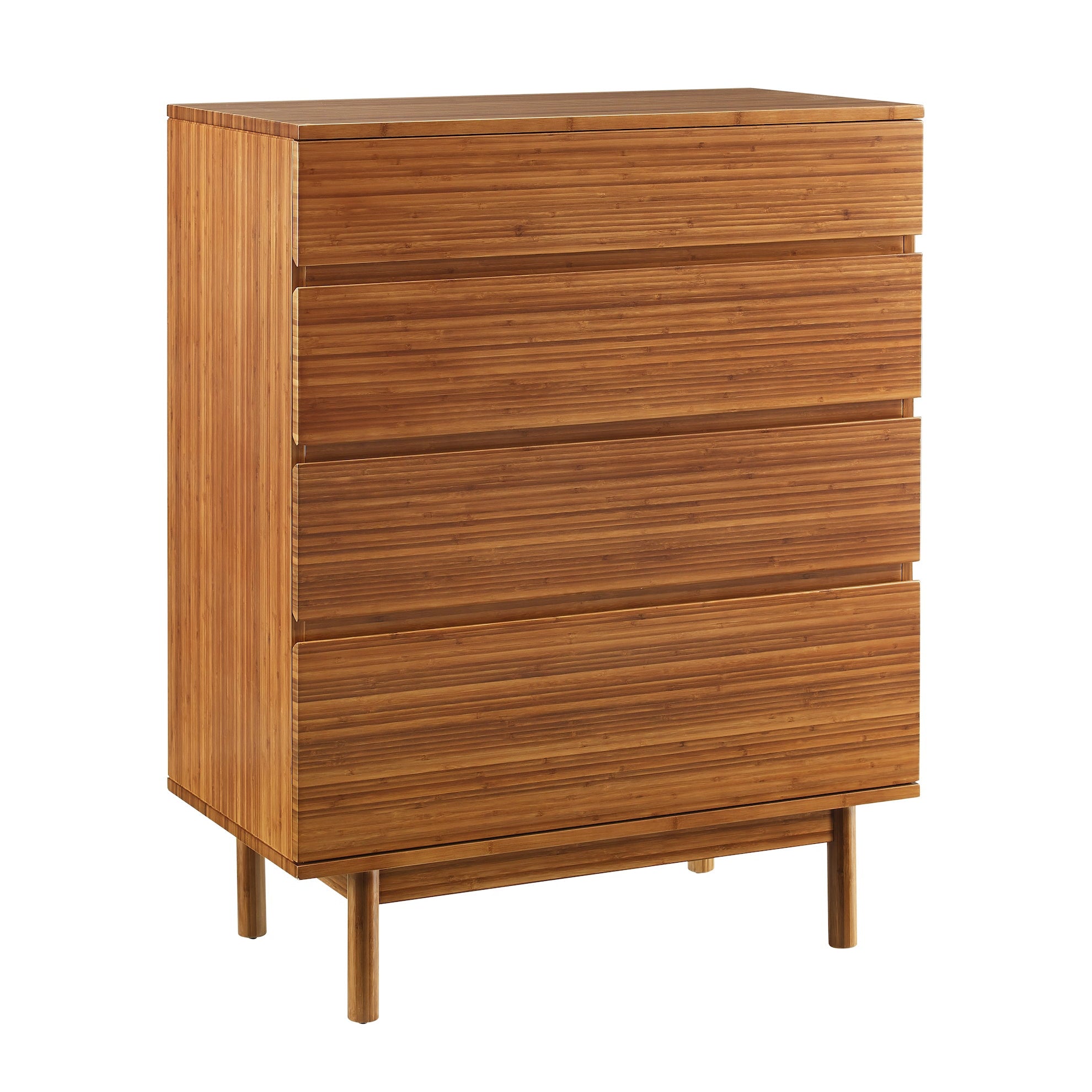 Greenington Ventura 4 Drawer Double Chest in Amber, GREENGUARD Gold certified moso bamboo