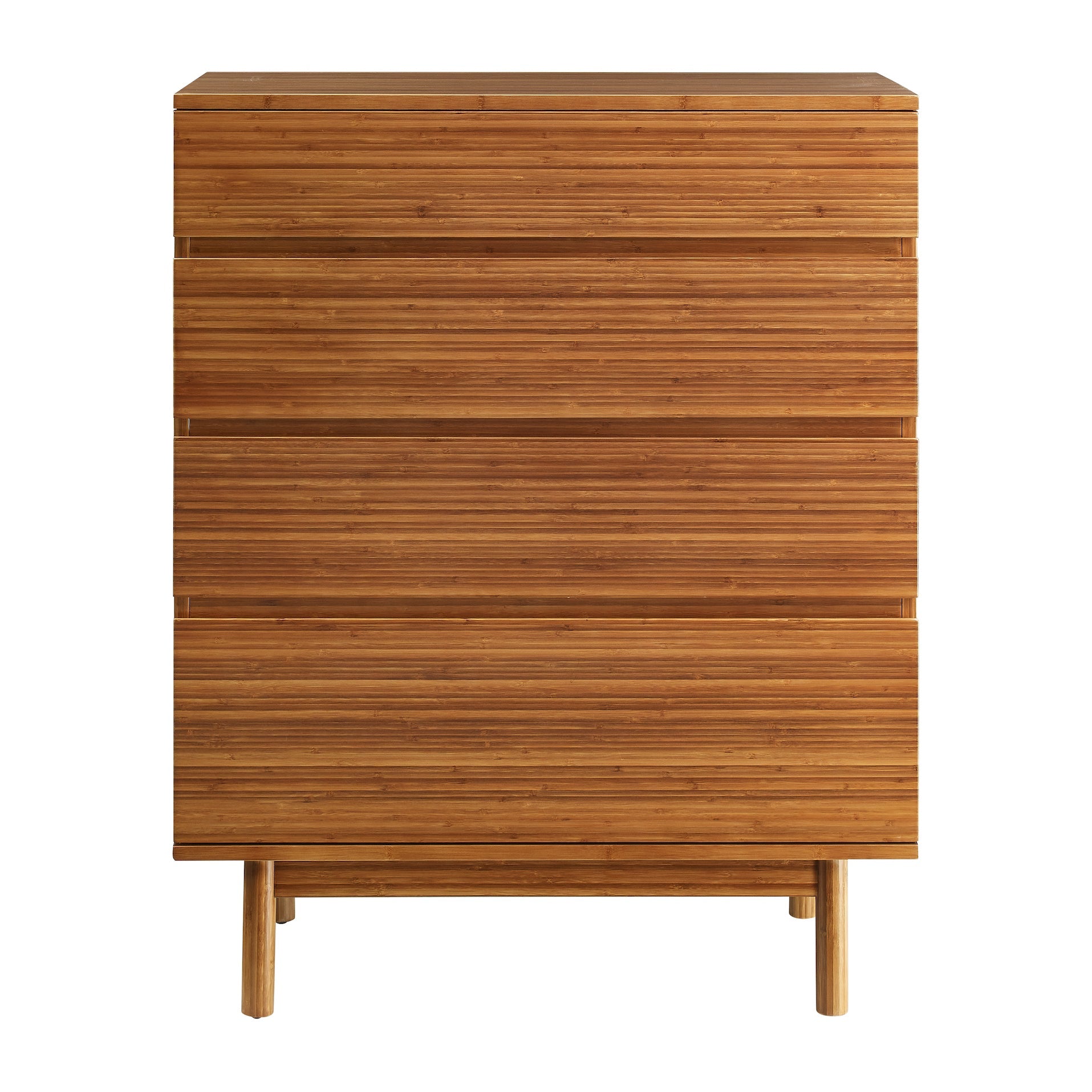 Greenington Ventura 4 Drawer Double Chest in Amber, GREENGUARD Gold certified moso bamboo