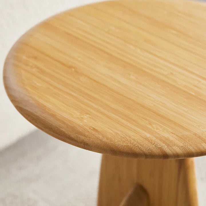 Greenington Zephyr Side Table in White, moso bamboo