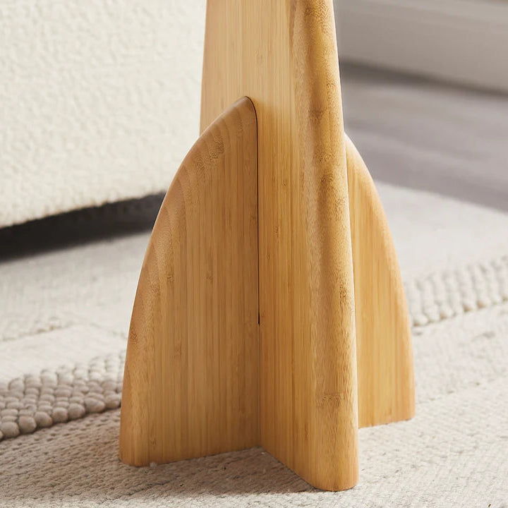 Greenington Zephyr Side Table in White, moso bamboo