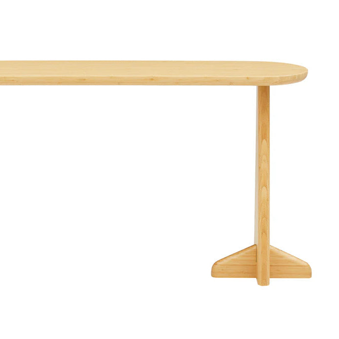 Greenington Zephyr Console Table in White, moso bamboo