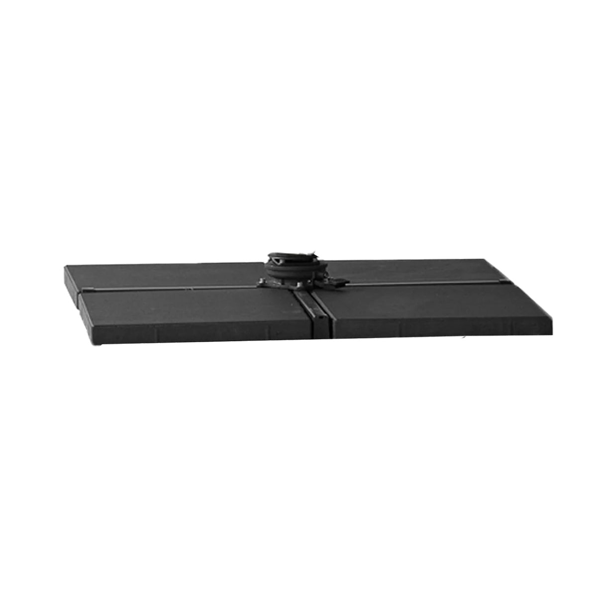 Cane-line Hyde Luxe parasol base with four gray tiles in place
