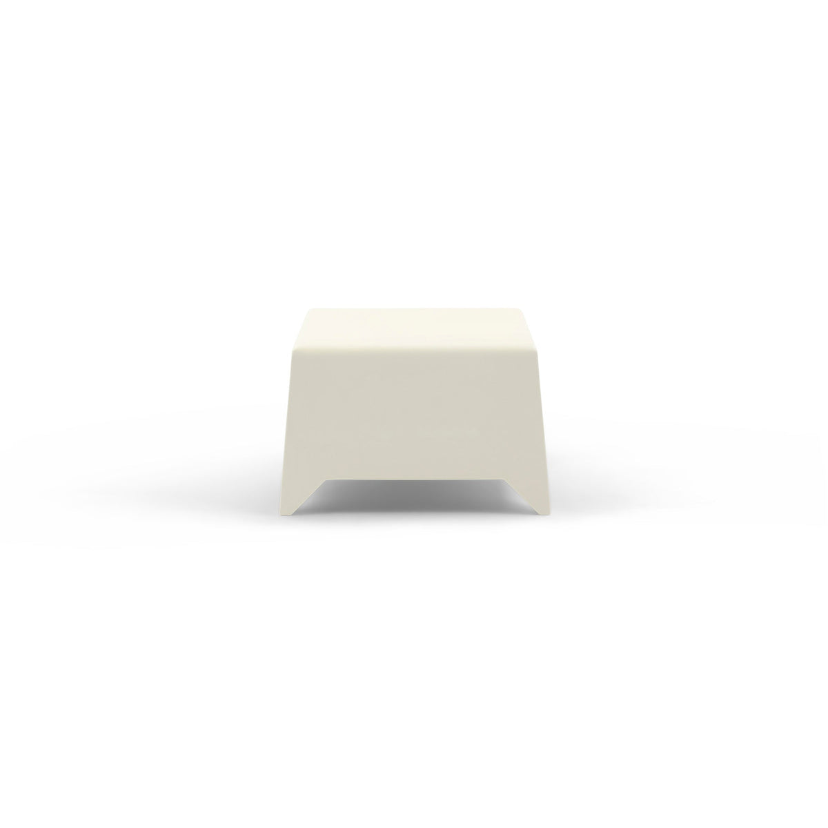 Heller MB5 Ottoman Table in White, recyclable polyethylene, designed by Mario Bellini, Compasso d'Oro winner