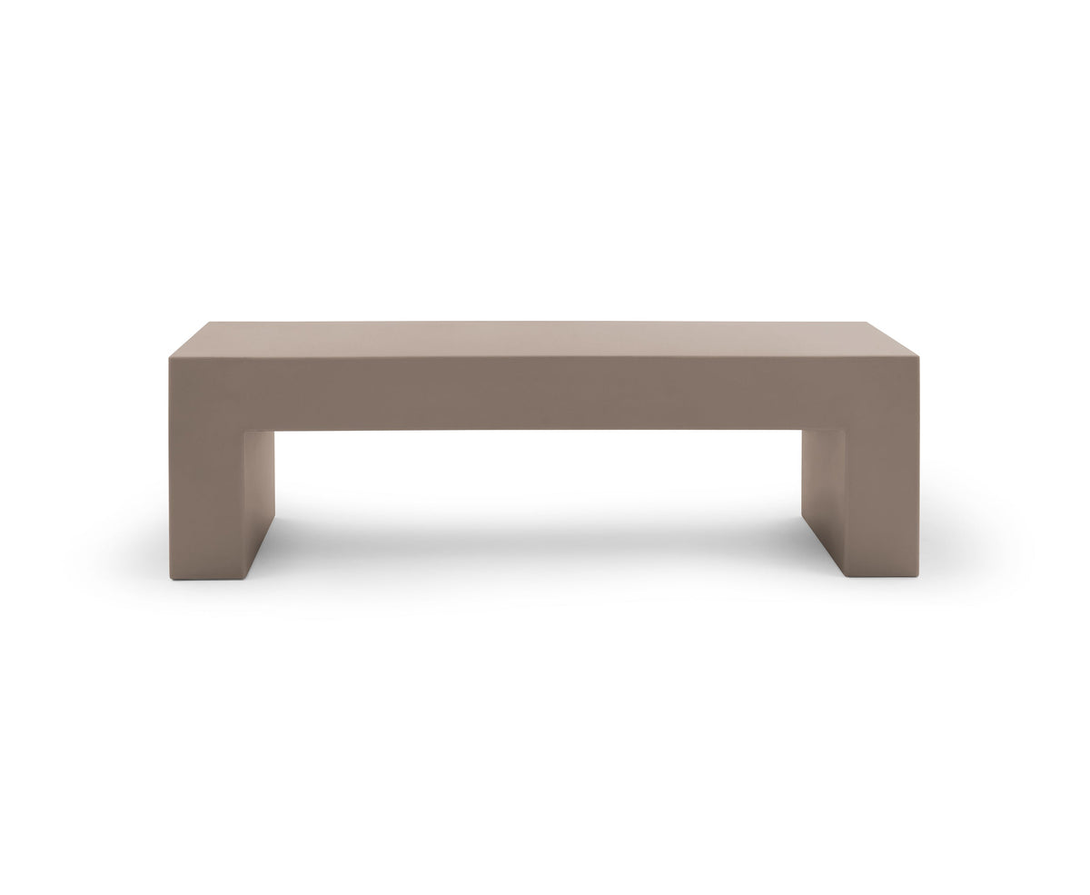 Heller Vignelli Bench, Medium 60 in., in Brown, recyclable polyethylene, designed by Massimo Vignelli