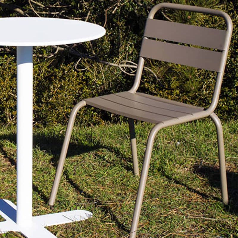 Isimar Barceloneta Side Chair styled on an outdoor terrace, Spanish design since 1925